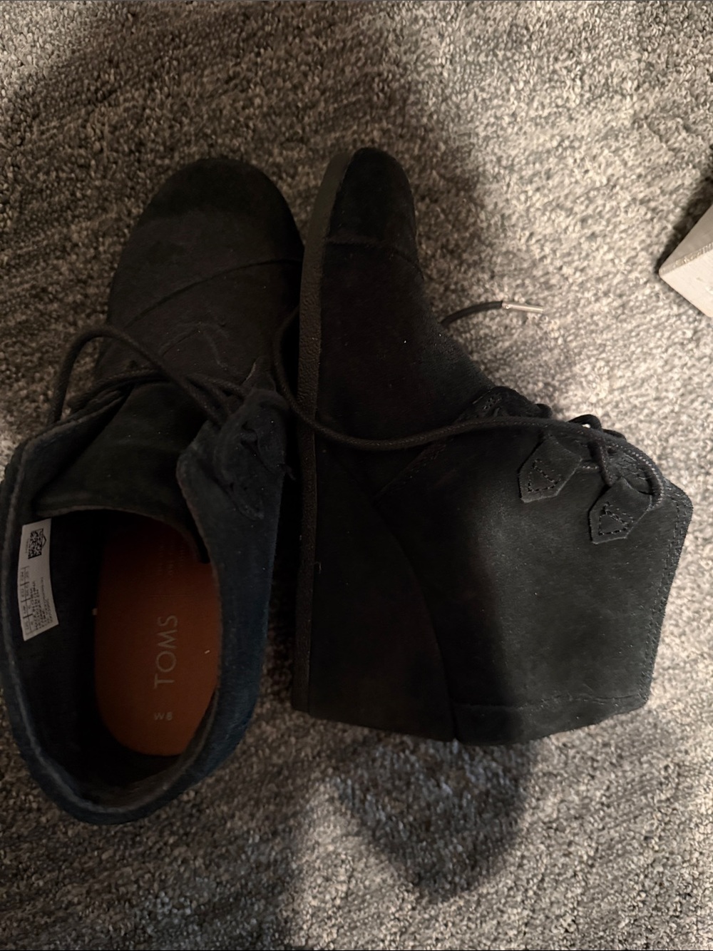 TOMS women’s  Suede  Boots with wedge